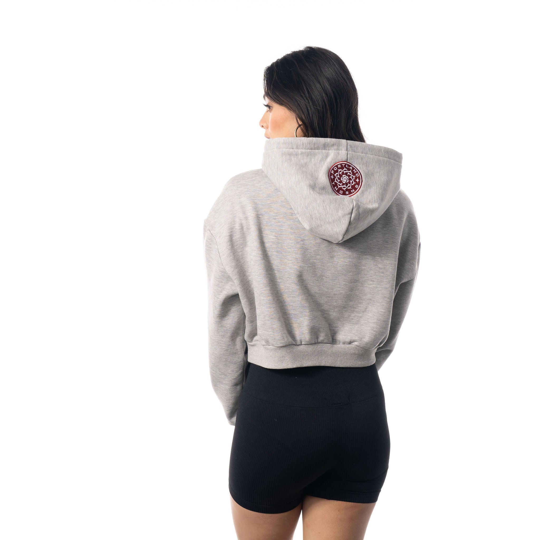PORTLAND THORNS FC WOMEN'S LONG SLEEVE CROPPED GLITTER HOODIE