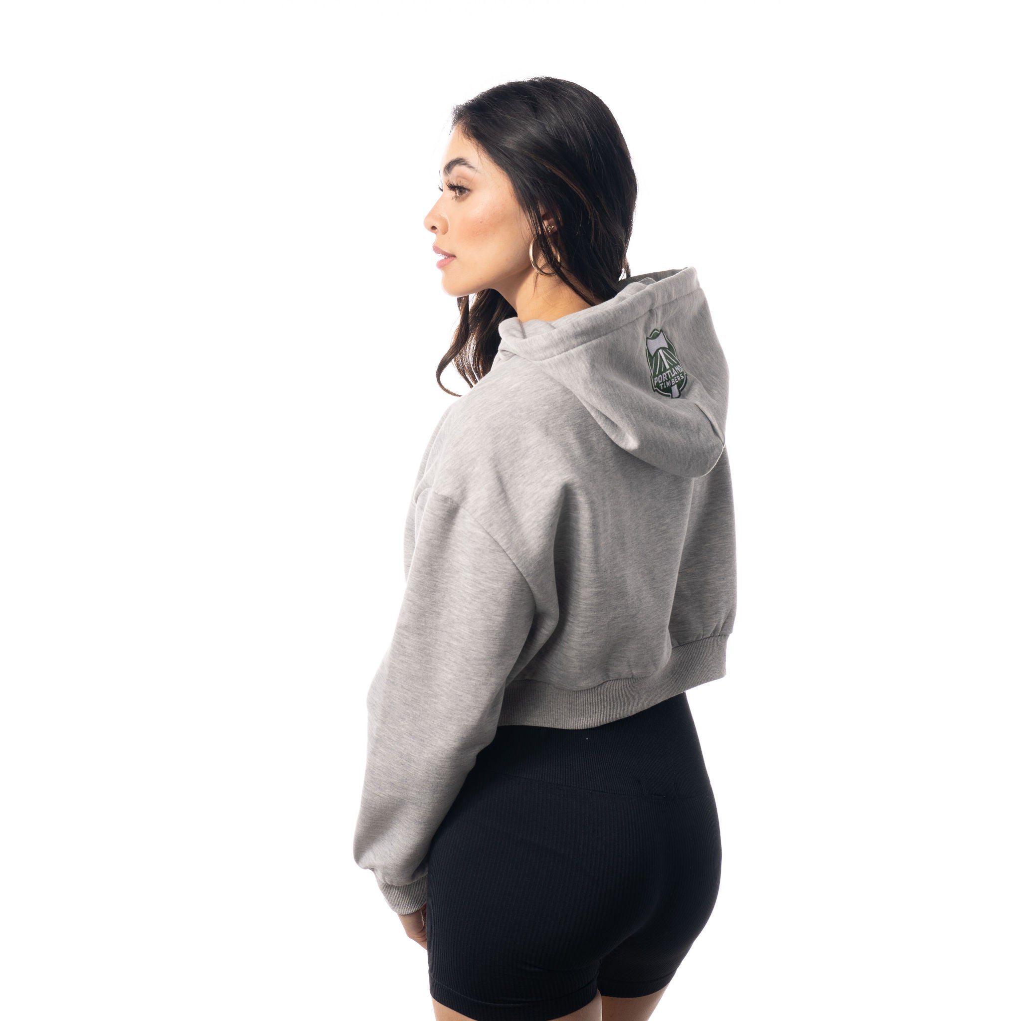 PORTLAND TIMBERS FC WOMEN'S LONG SLEEVE CROPPED GLITTER HOODIE