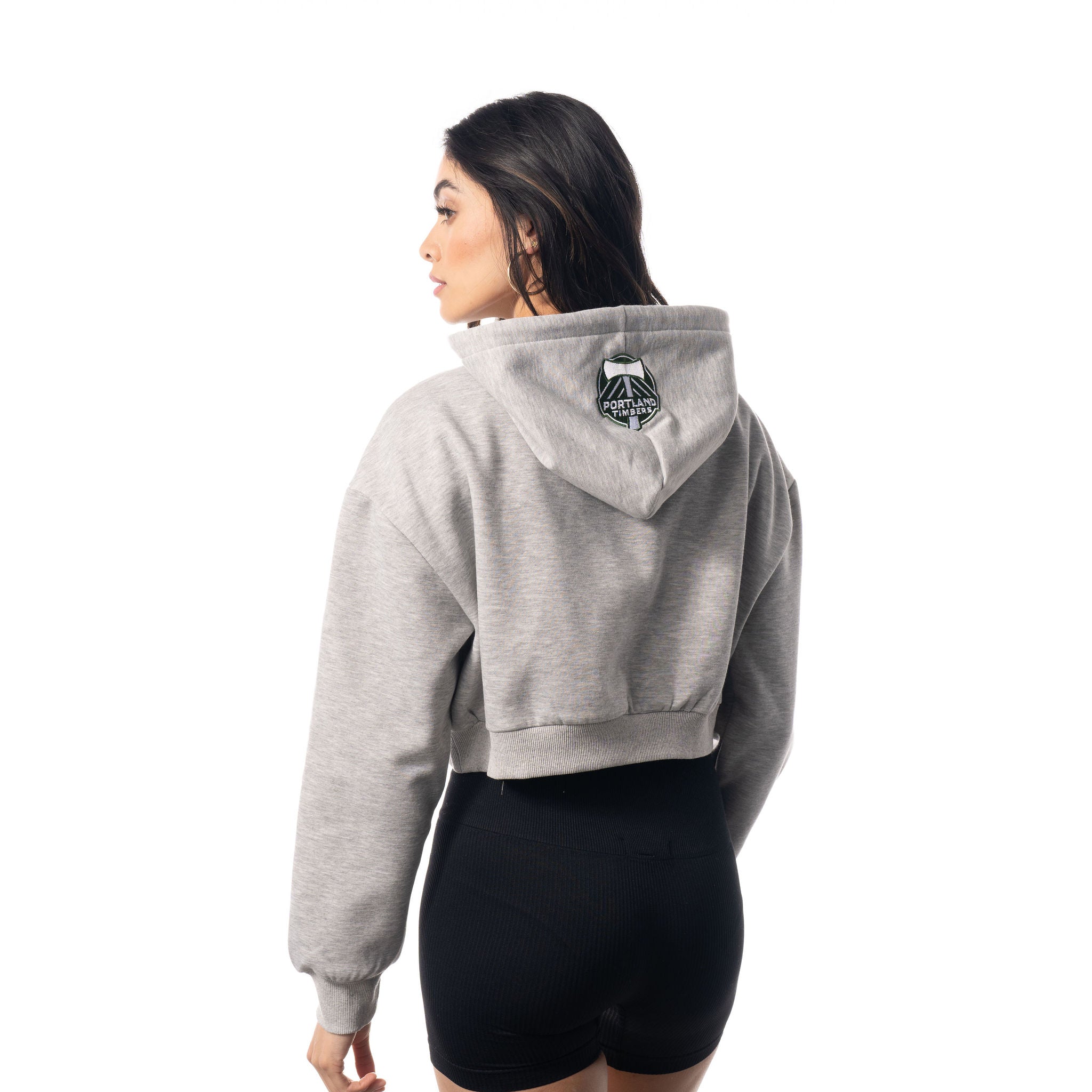 PORTLAND TIMBERS FC WOMEN'S LONG SLEEVE CROPPED GLITTER HOODIE