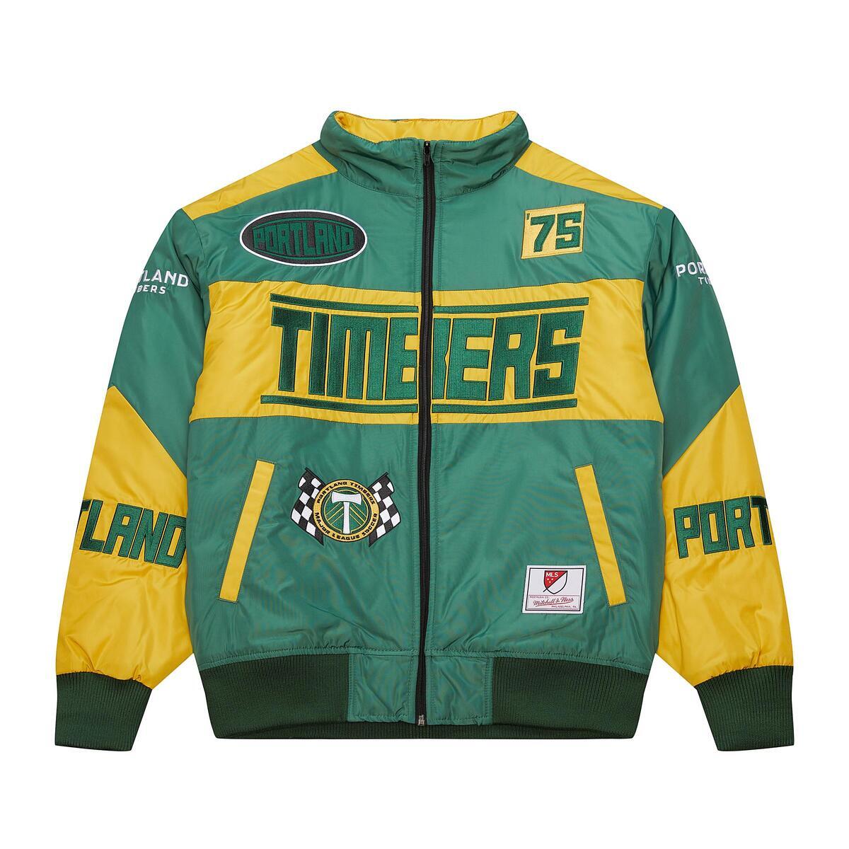 PORTLAND TIMBERS FC MEN'S NYLON SPEEDWAY VARSITY JACKET – PTFC