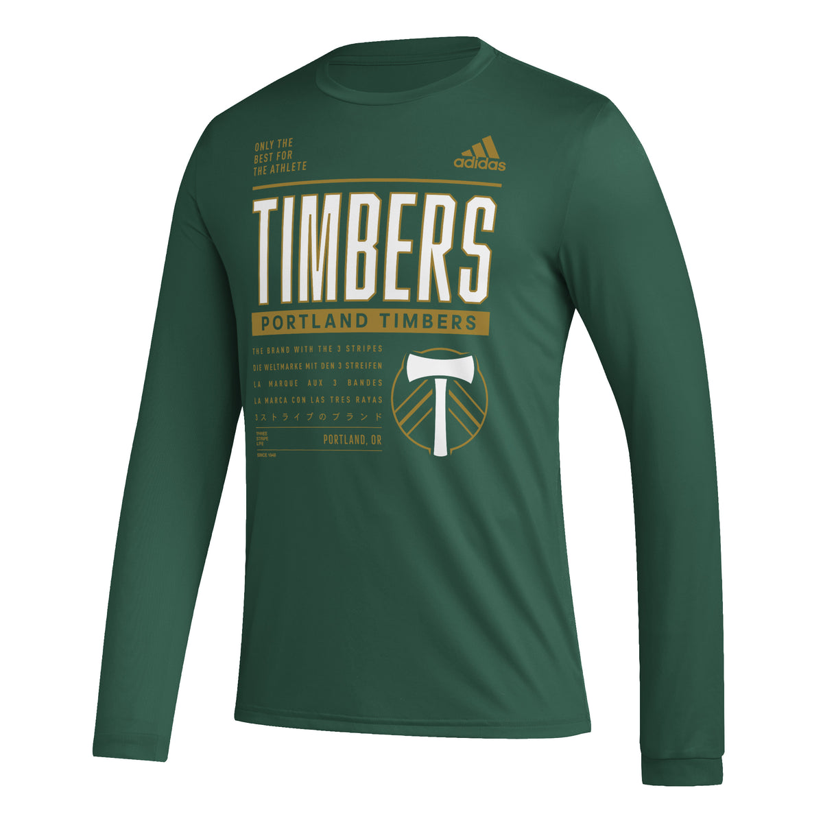 PORTLAND TIMBERS FC MEN'S LONG SLEEVE PREGAME TEE PTFC Authentics